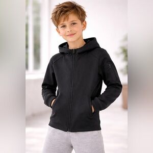 H&M Move Kids Black Zip Hoodie Jacket Size 6–8 Athletic Lightweight